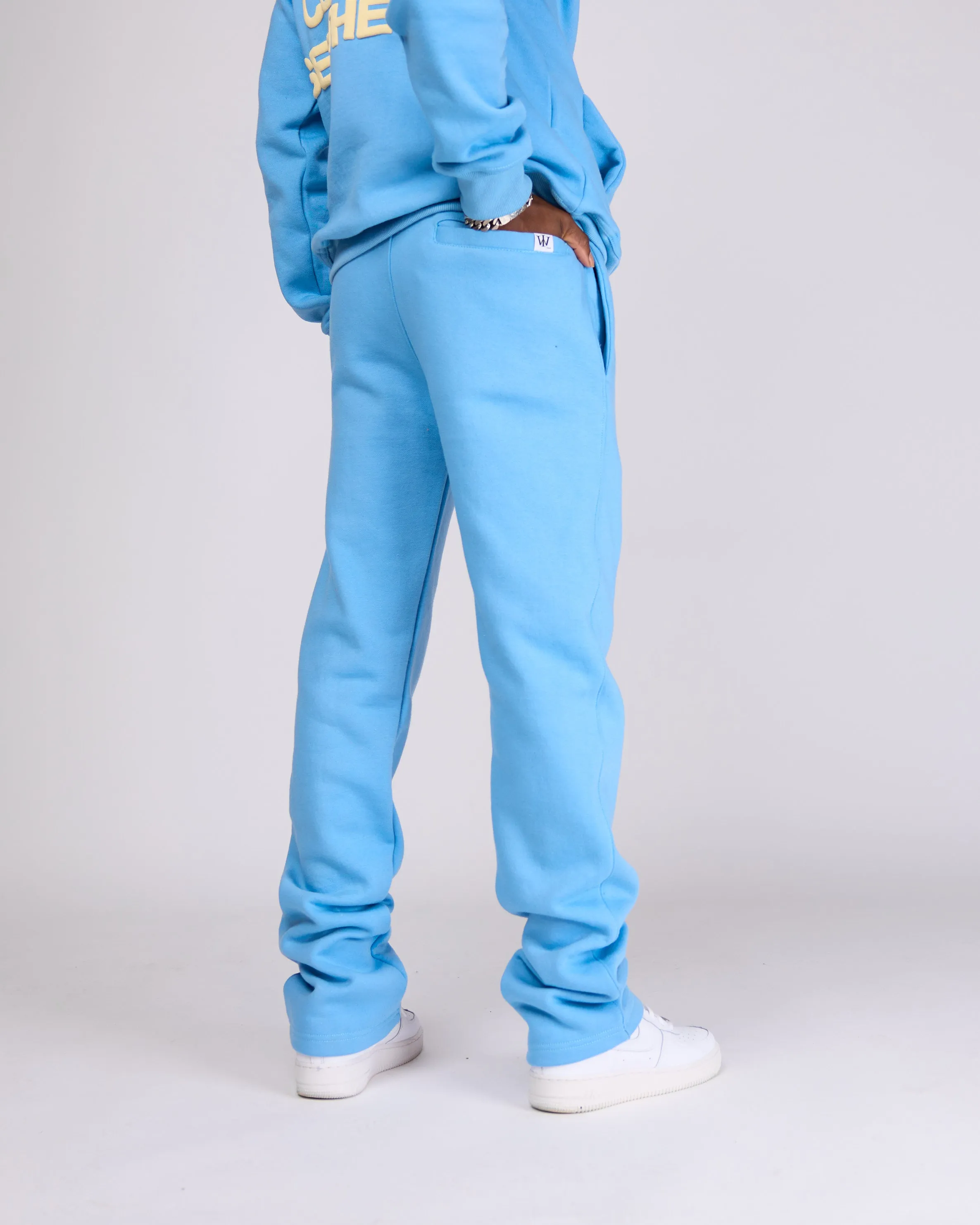 "Couldn't See" Jogger Set (Slate Blue/Cream)