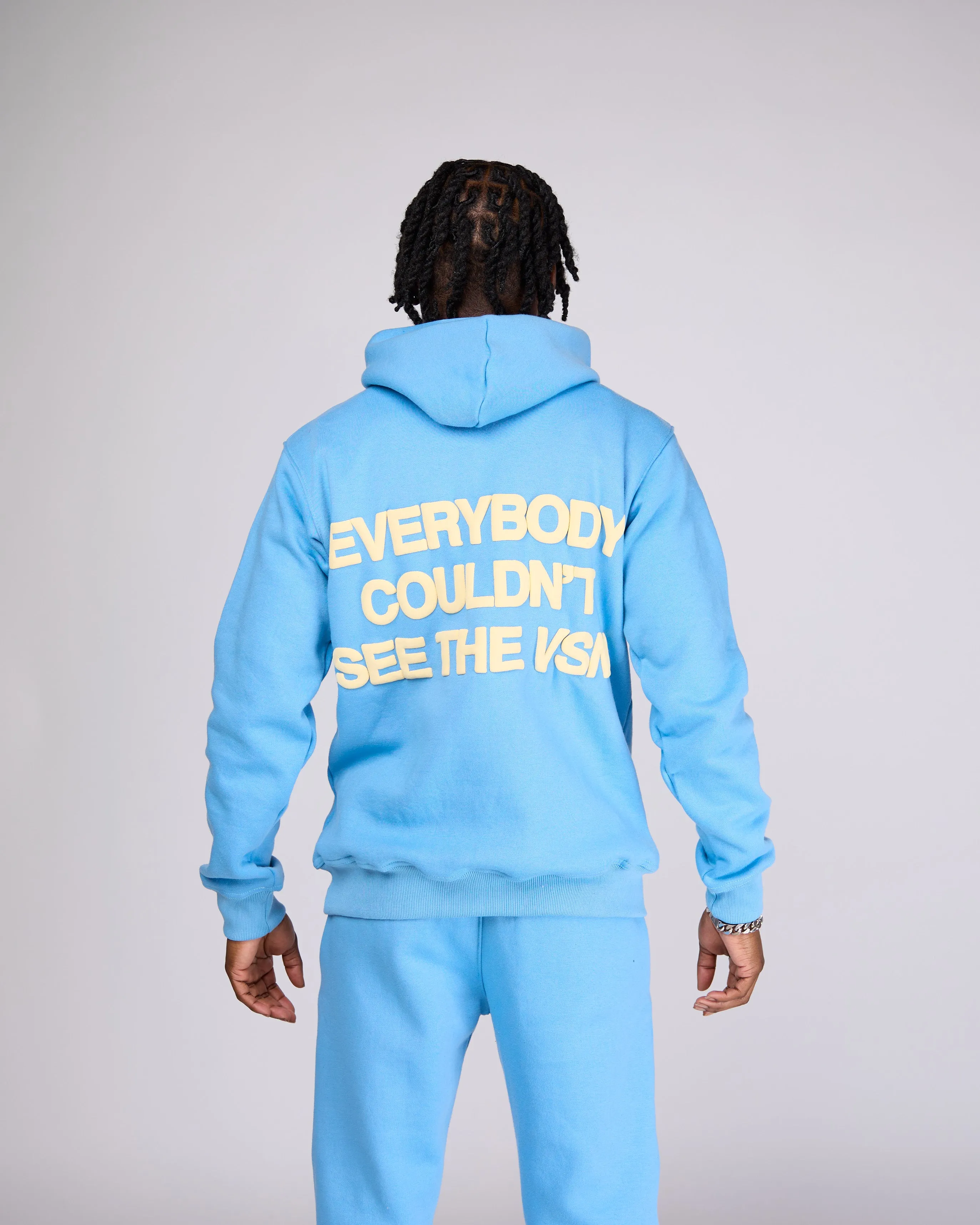 "Couldn't See" Jogger Set (Slate Blue/Cream)