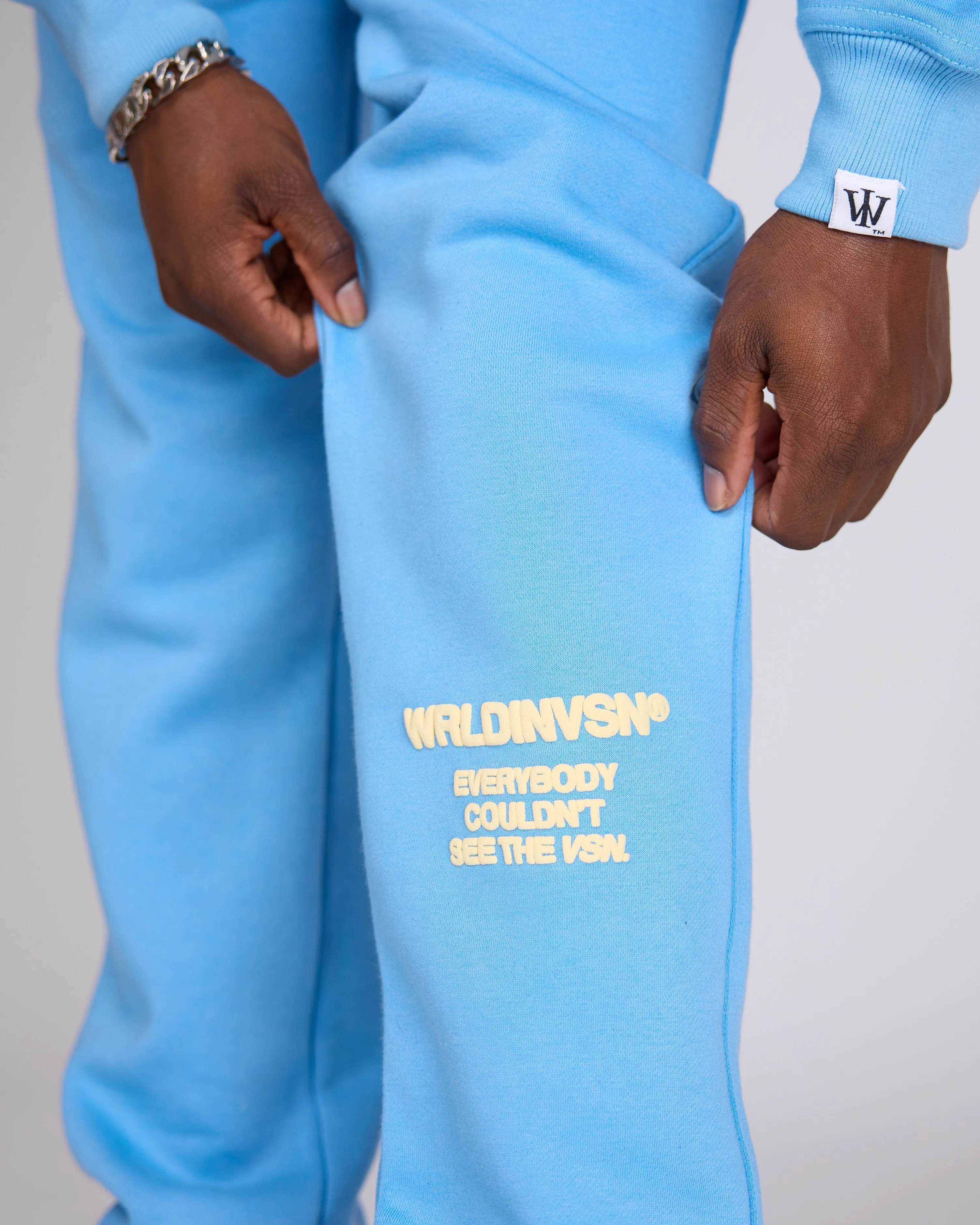"Couldn't See" Jogger Set (Slate Blue/Cream)