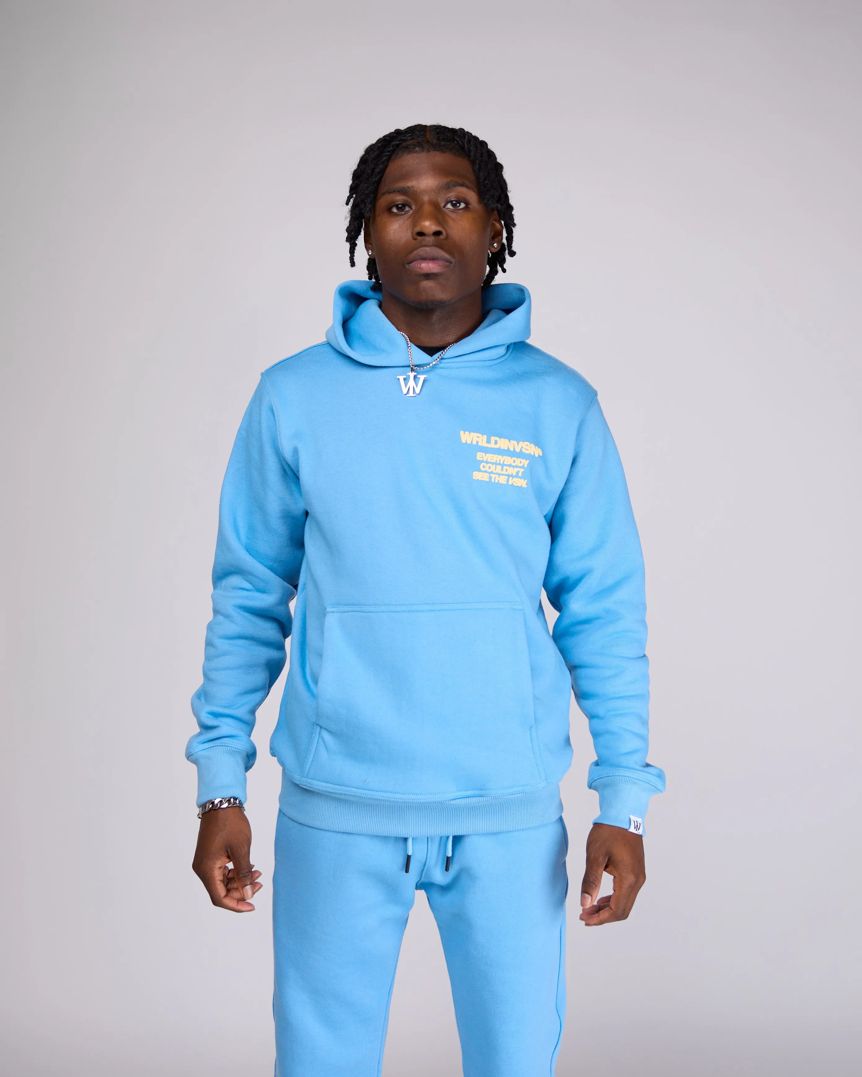 "Couldn't See" Jogger Set (Slate Blue/Cream)