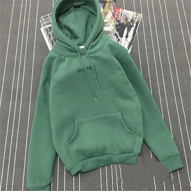 "Oh Yes!" Fleece Hoodie Two Layers Sweatshirt