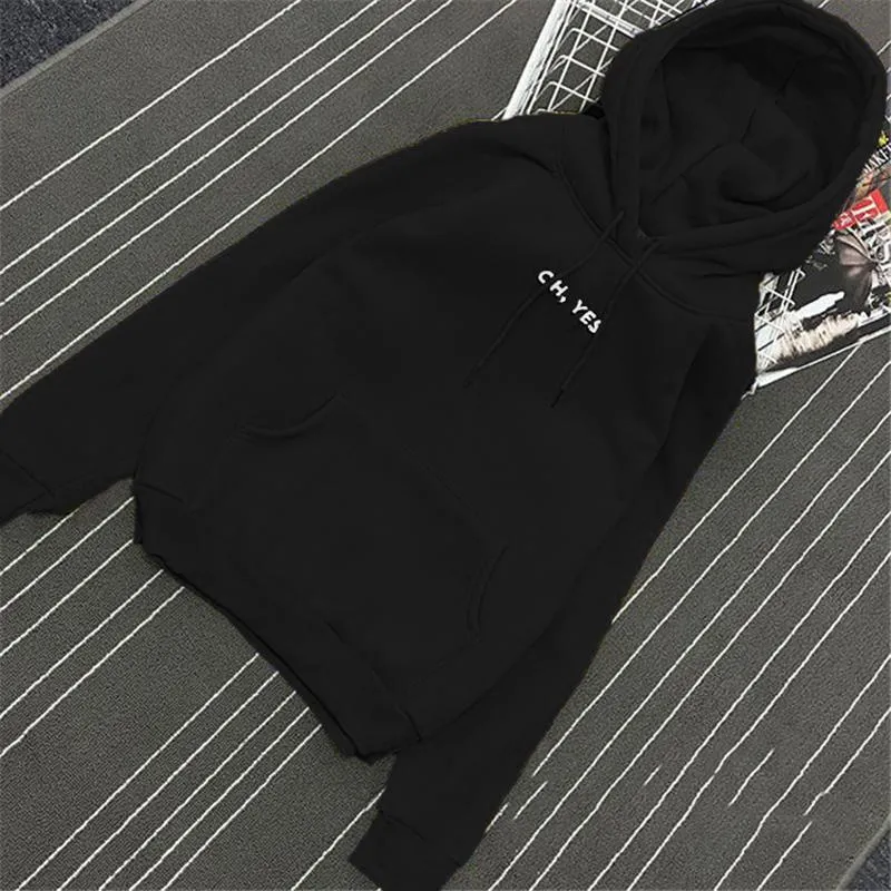 "Oh Yes!" Fleece Hoodie Two Layers Sweatshirt