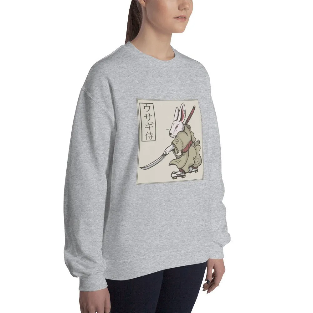 RABBIT SAMURAI Unisex Fleece Sweatshirt