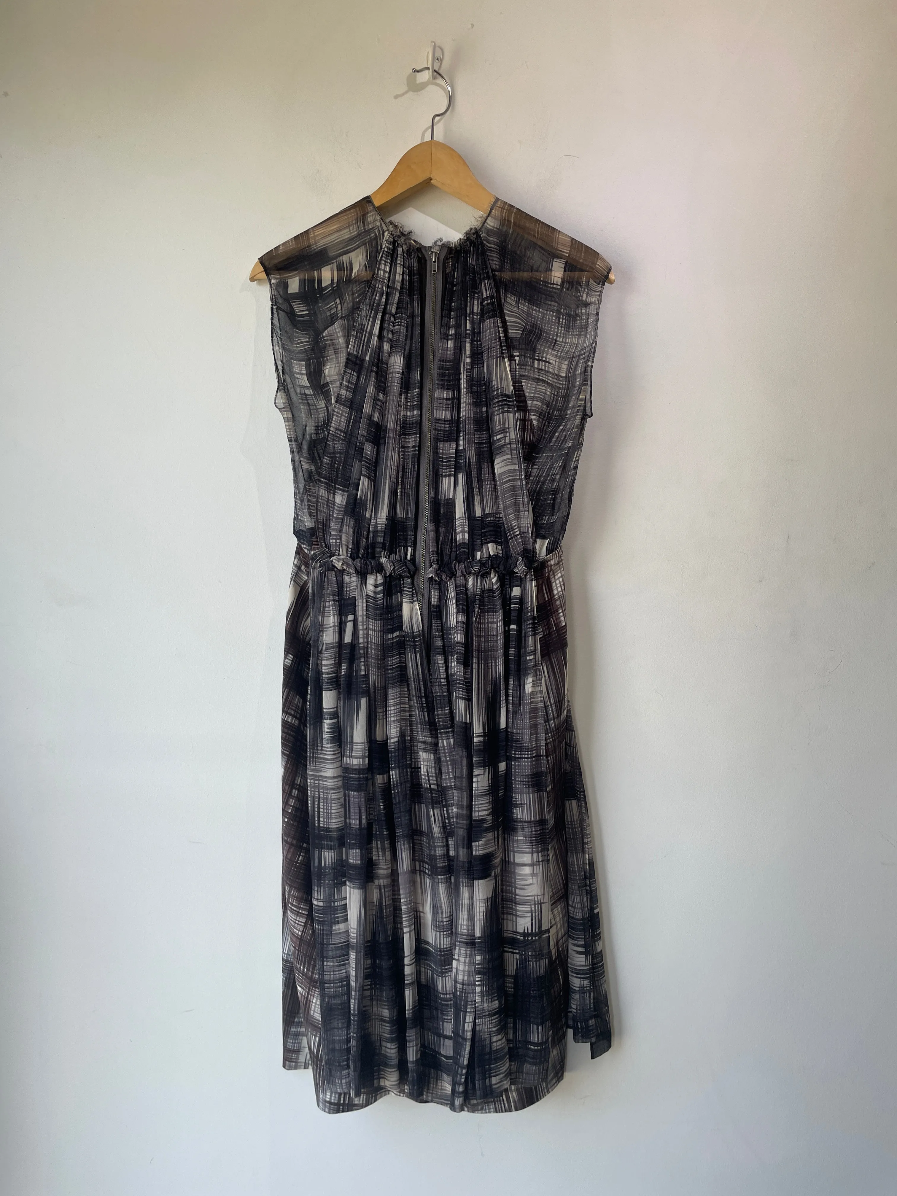 Rachel Comey Black & White Plaid Silk Dress