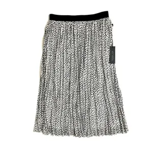 Rachel Zoe Black And White Splatter Print Midi Chiffon Skirt SZ L NWT