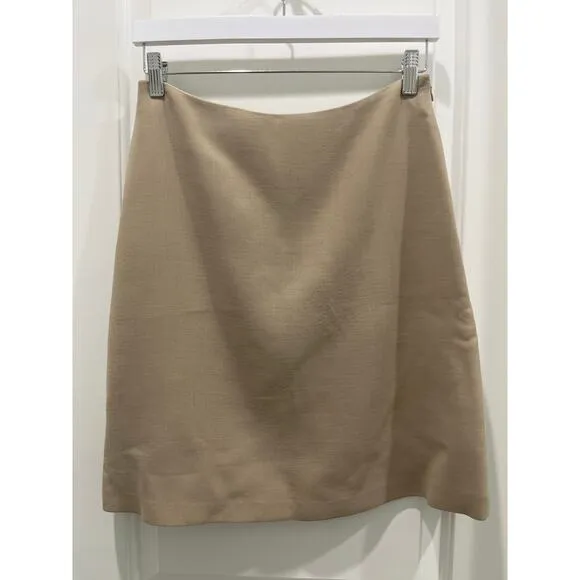Ralph Lauren Purple Label Collection Khaki 100% Wool Mini Skirt Sz 8