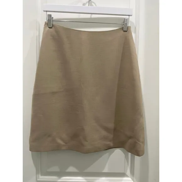 Ralph Lauren Purple Label Collection Khaki 100% Wool Mini Skirt Sz 8