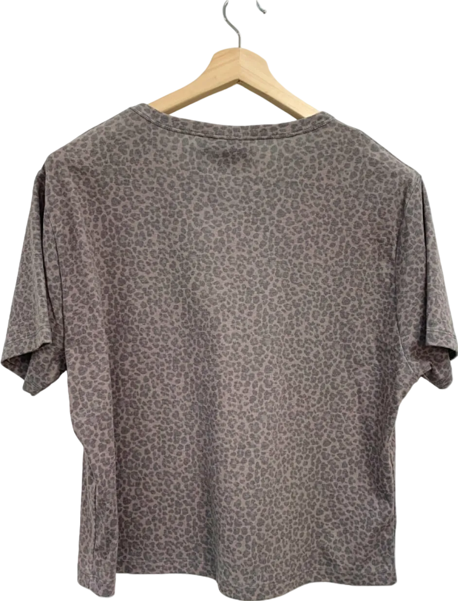 Reclaimed Vintage Grey Leopard Print T-shirt UK S