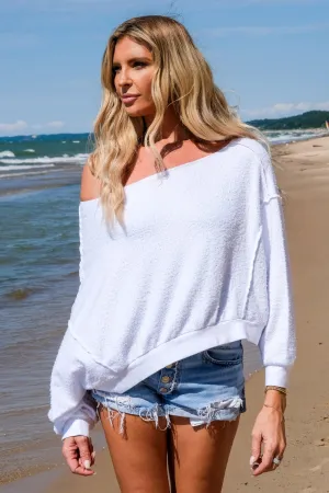 REVERSE FLEECE SWEATSHIRT - WHITE