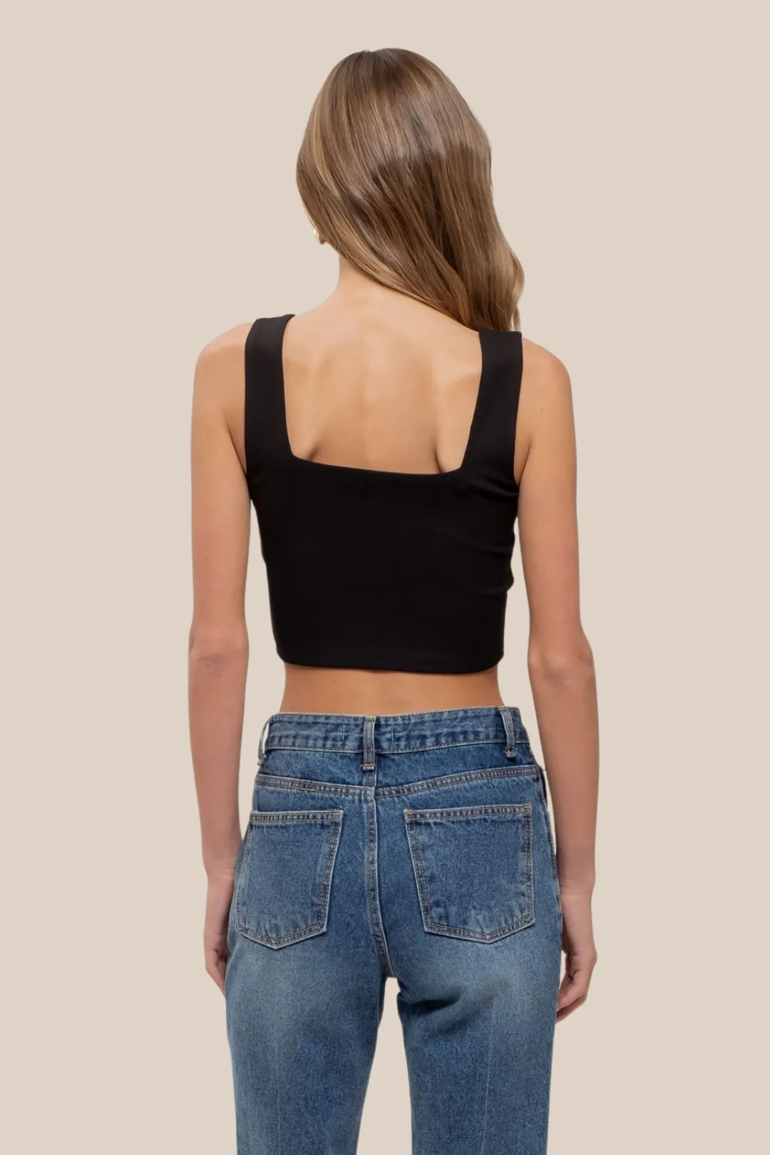 REVERSIBLE CROP TOP - BLACK