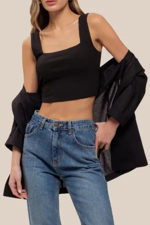 REVERSIBLE CROP TOP - BLACK