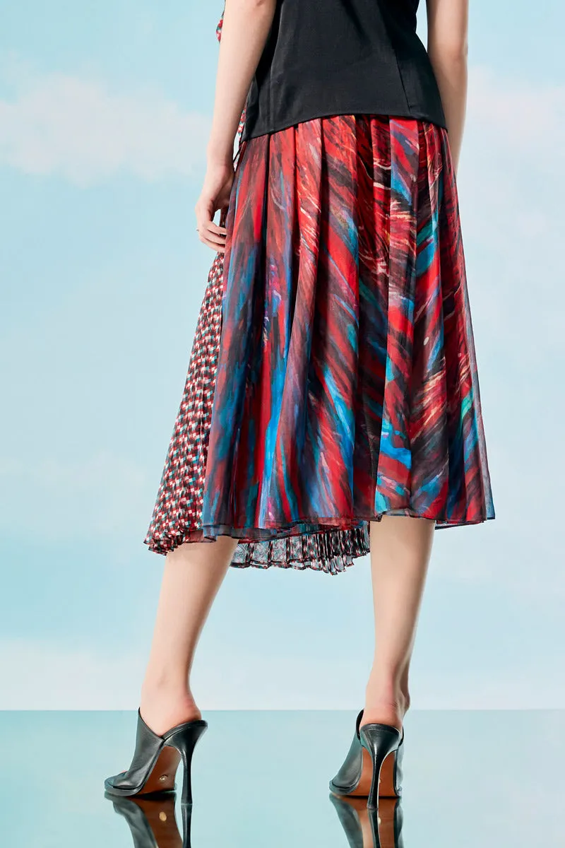 Rising Phoenix Pleated Wrap Skirt