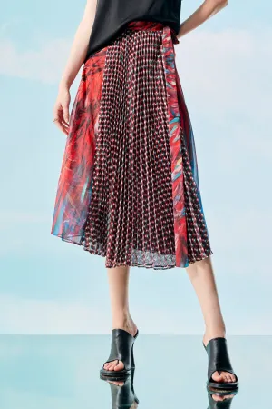 Rising Phoenix Pleated Wrap Skirt