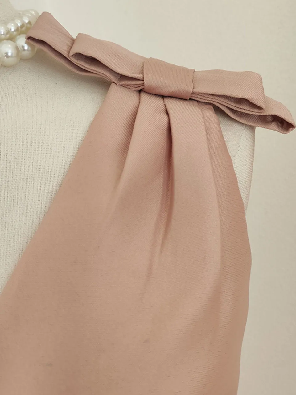 Rose Luxury Button V Neck High Waist Swing Party Dress With Pockets