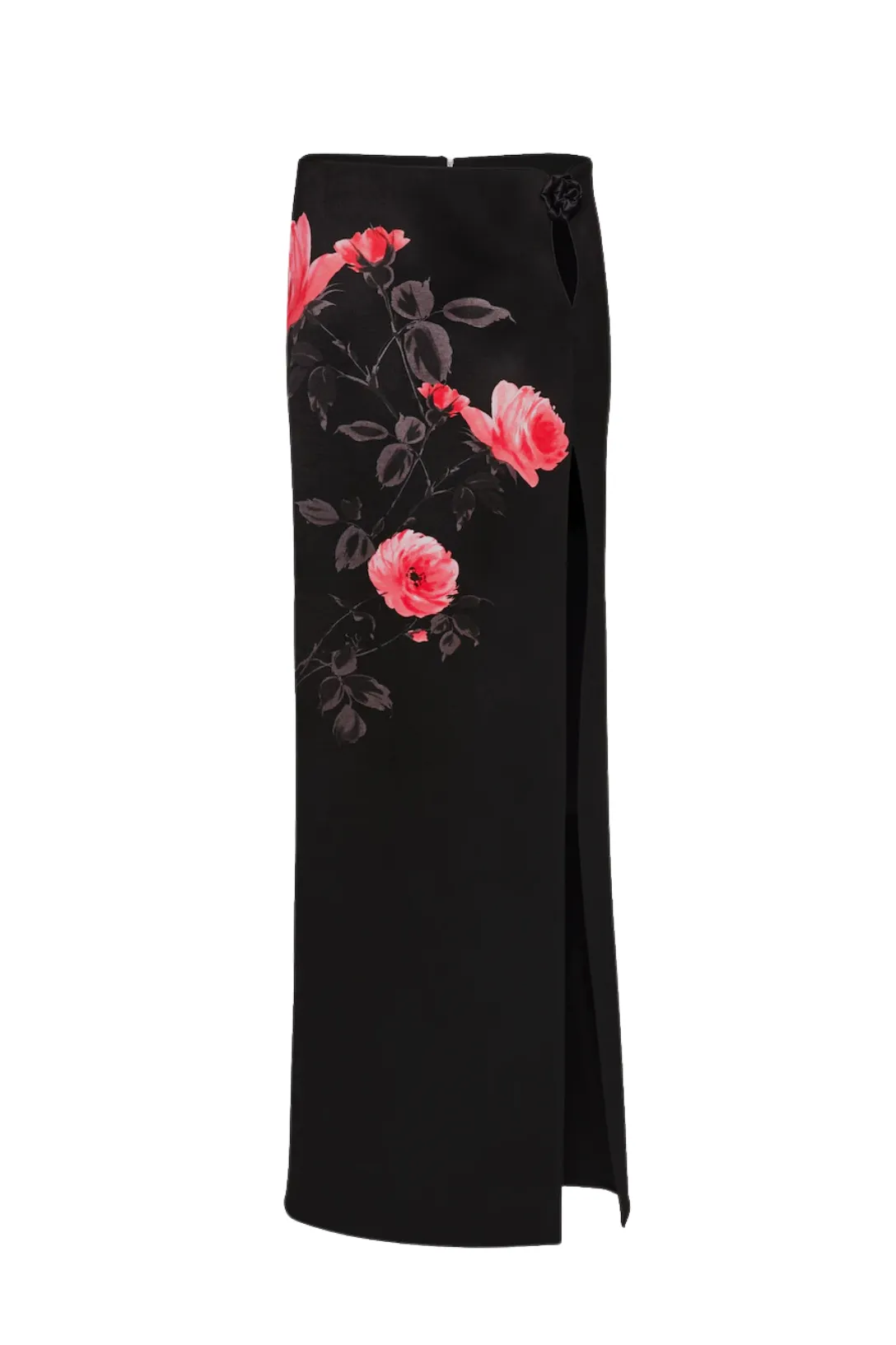 Rosette Cutout Skirt | Black Rapport