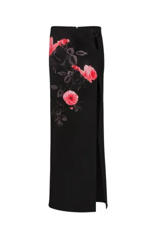 Rosette Cutout Skirt | Black Rapport
