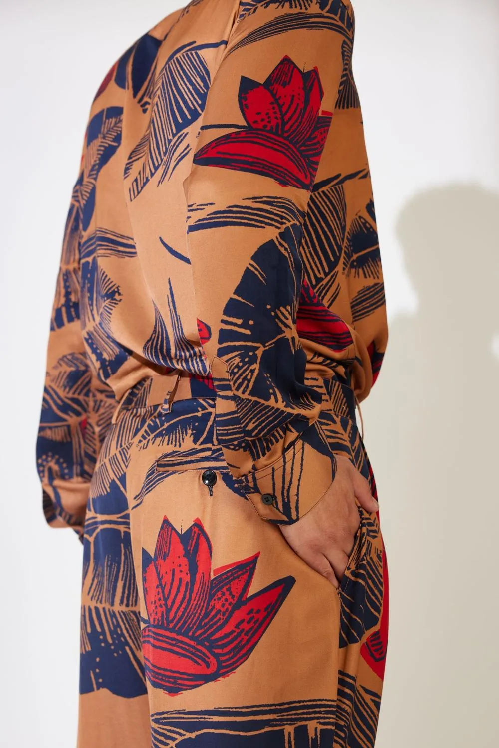 Rust, Blue And Red Floral Pants