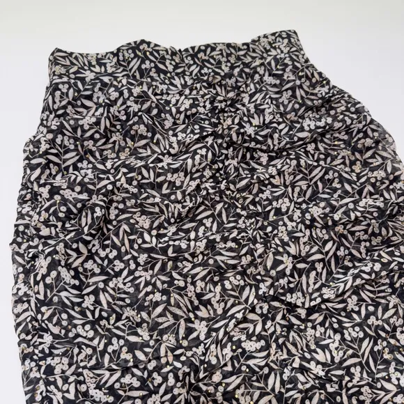SABINA MUSAYEV Rima Revolve Floral Black Ruffle Mini Skirt Small