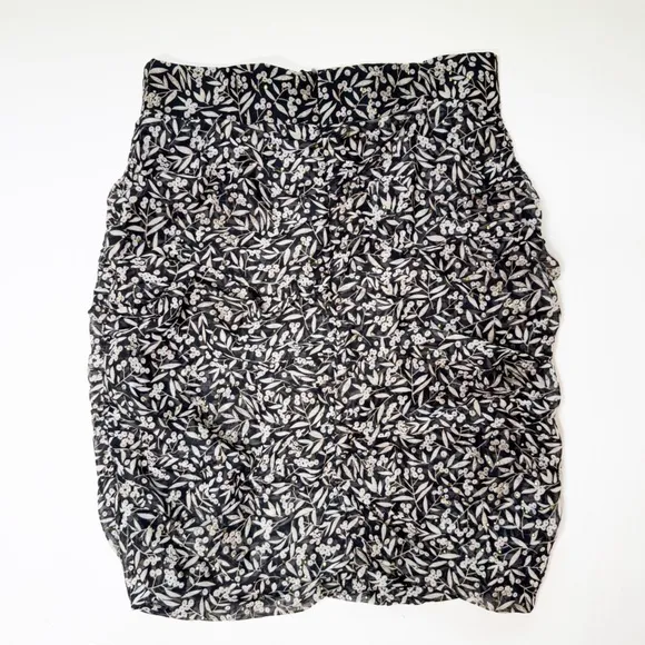 SABINA MUSAYEV Rima Revolve Floral Black Ruffle Mini Skirt Small