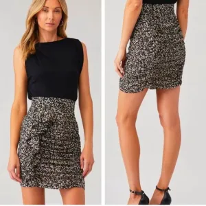 SABINA MUSAYEV Rima Revolve Floral Black Ruffle Mini Skirt Small