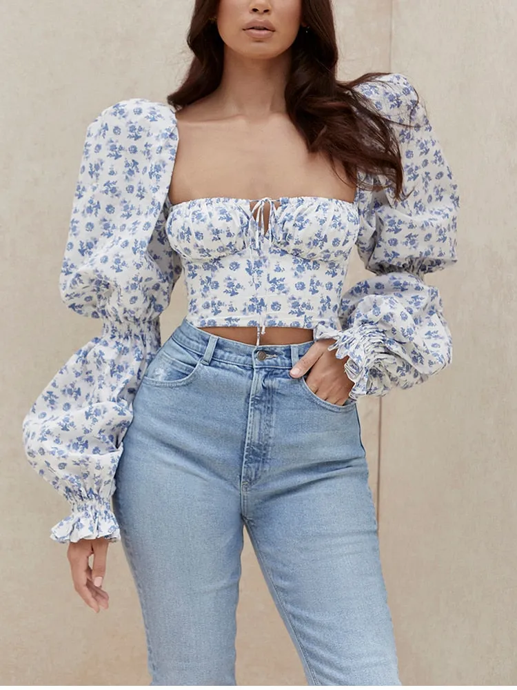 Sage Puff Sleeve Top