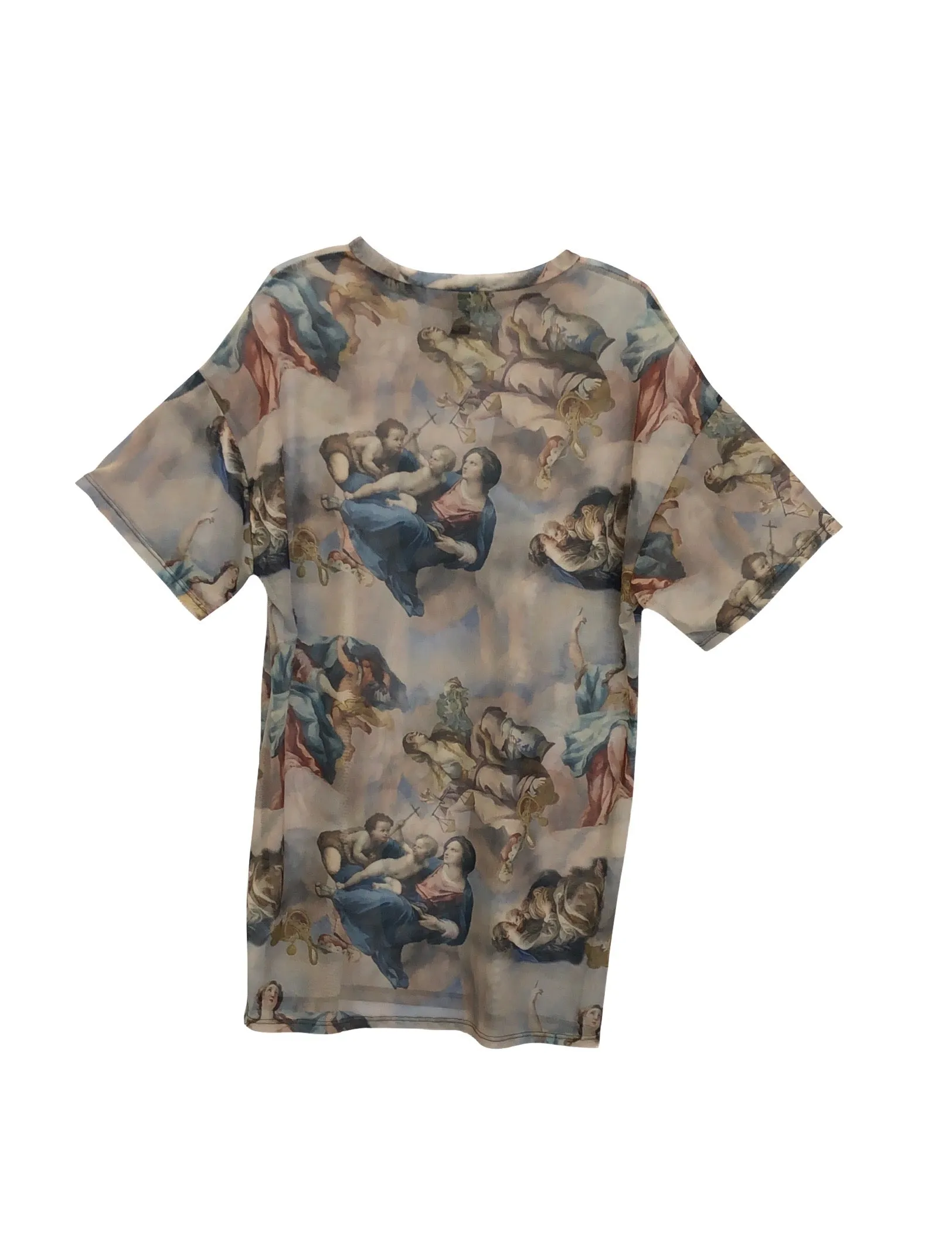 Saint Mesh T-Shirt Mini Dress - Nude