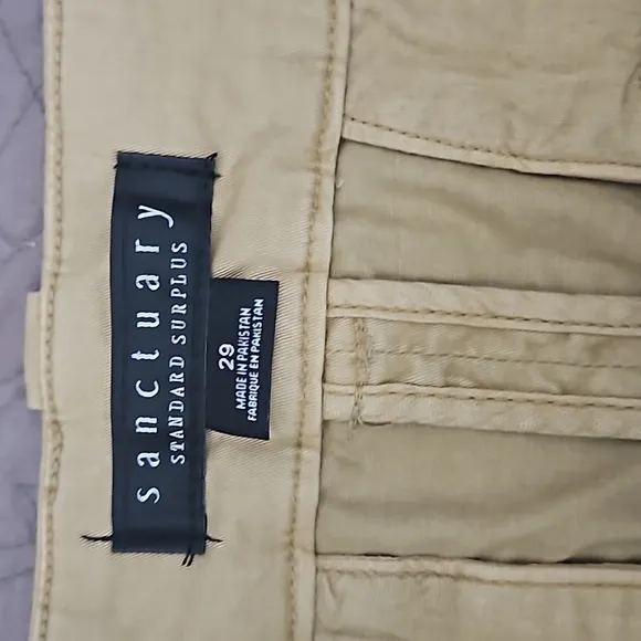 Sanctuary,NWT,Turk Khaki Slash Pocket Flat Front Mini Skirt,Size 29