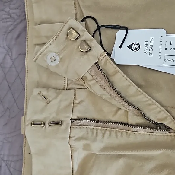 Sanctuary,NWT,Turk Khaki Slash Pocket Flat Front Mini Skirt,Size 29