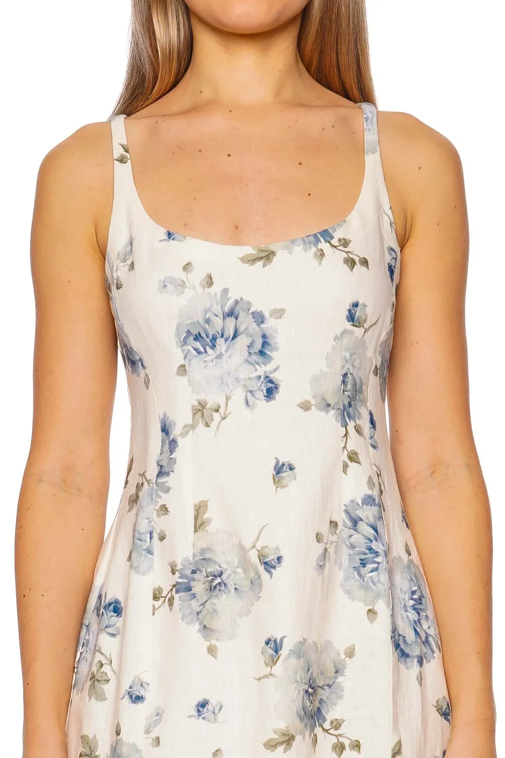 Sanne Cecile Floral Linen Mini Dress
