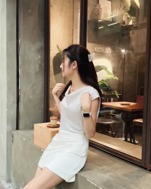 Satin Draped Mini Skort