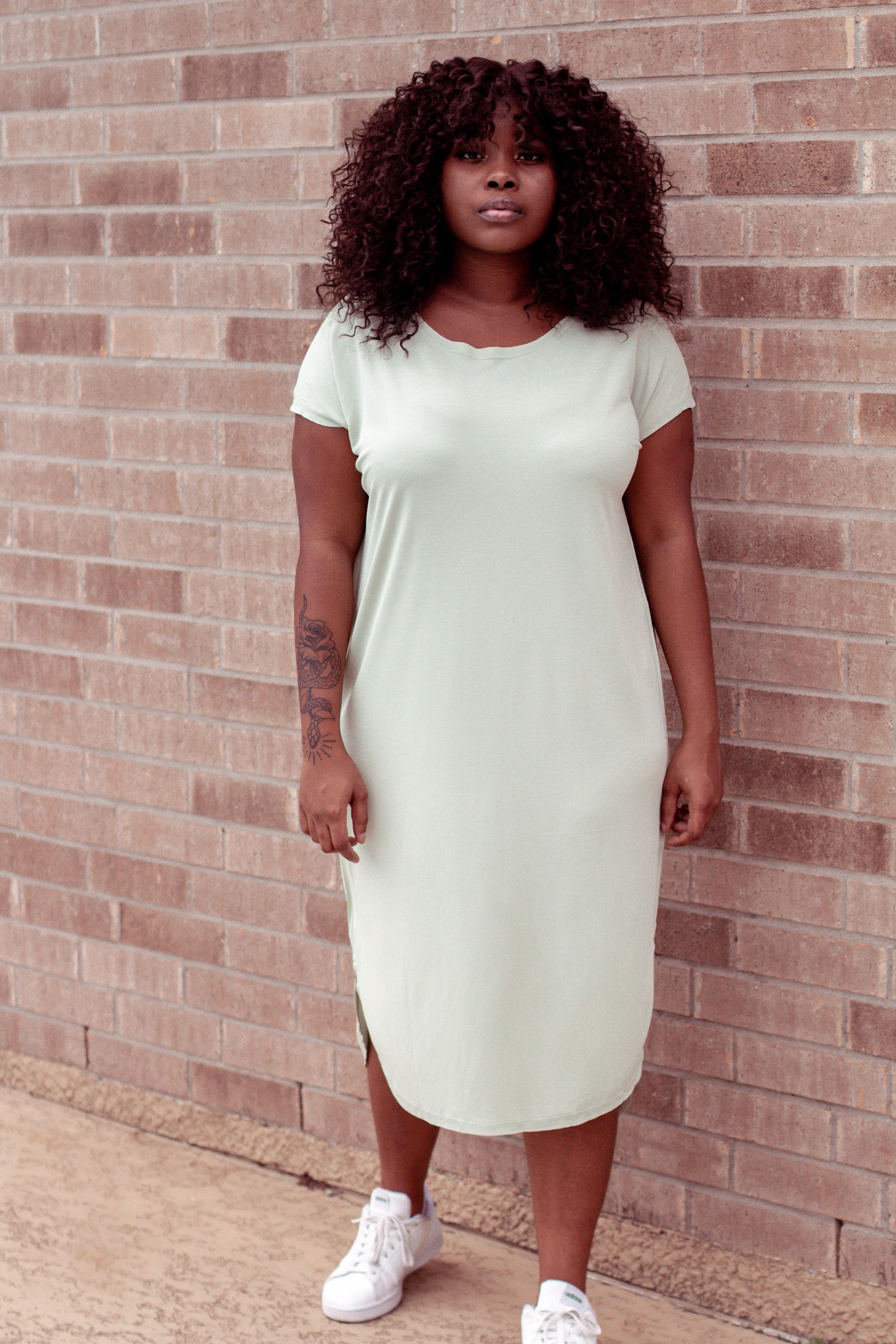 Savannah T-Shirt Dress (Green)