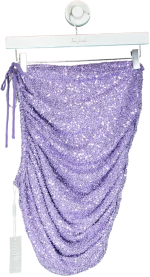 Self Portrait Purple Beaded Mini Skirt UK 6