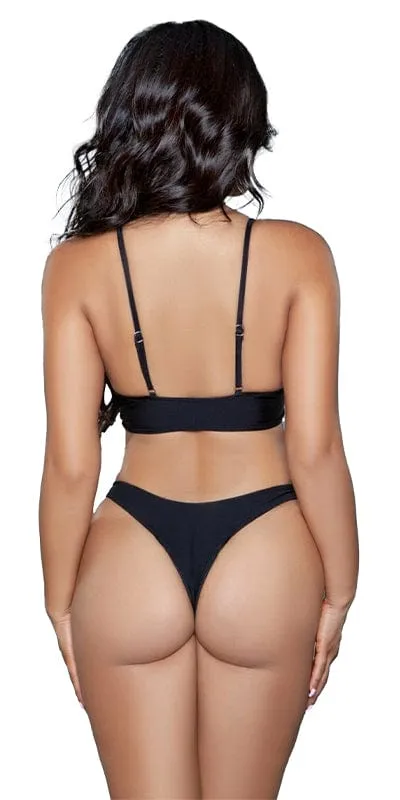 Sexy Gigi Two Piece Cut Out Crop and Thong Bikini