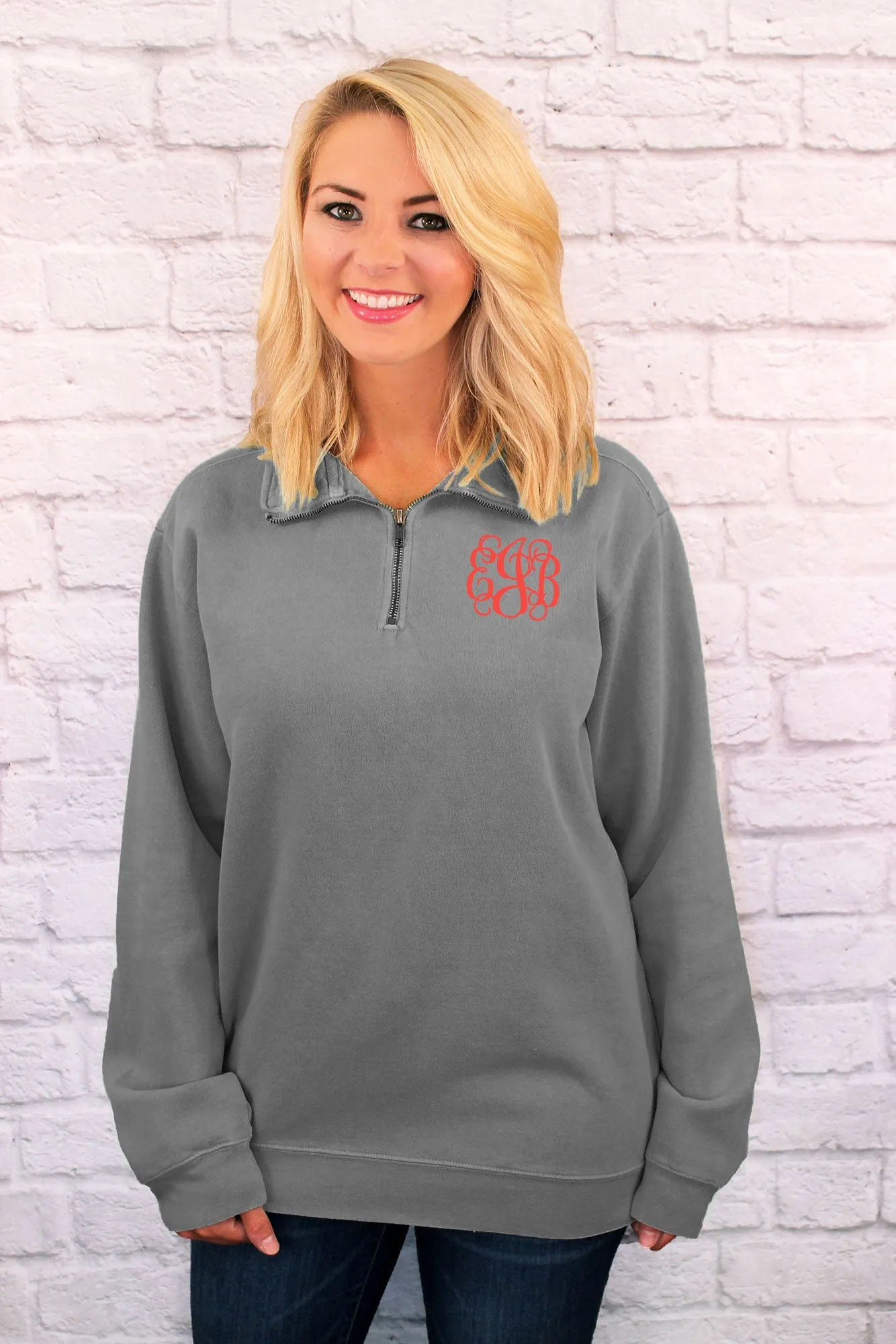 Shades of Neutral Comfort Colors Adult Quarter Zip Sweatshirt *Customizable!