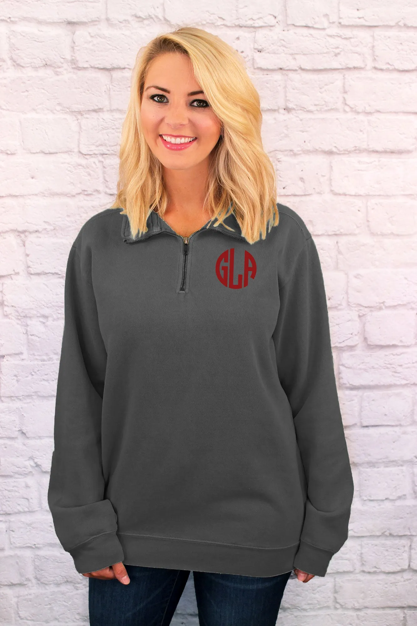 Shades of Neutral Comfort Colors Adult Quarter Zip Sweatshirt *Customizable!