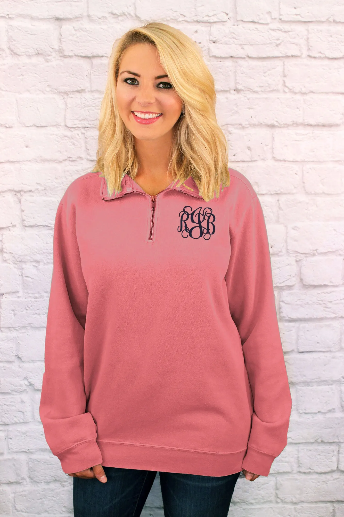 Shades of Red Comfort Colors Adult Quarter Zip Sweatshirt *Customizable!