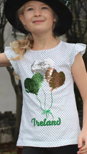 Shamrock Reversible Sequence Cotton Short Sleeve Top