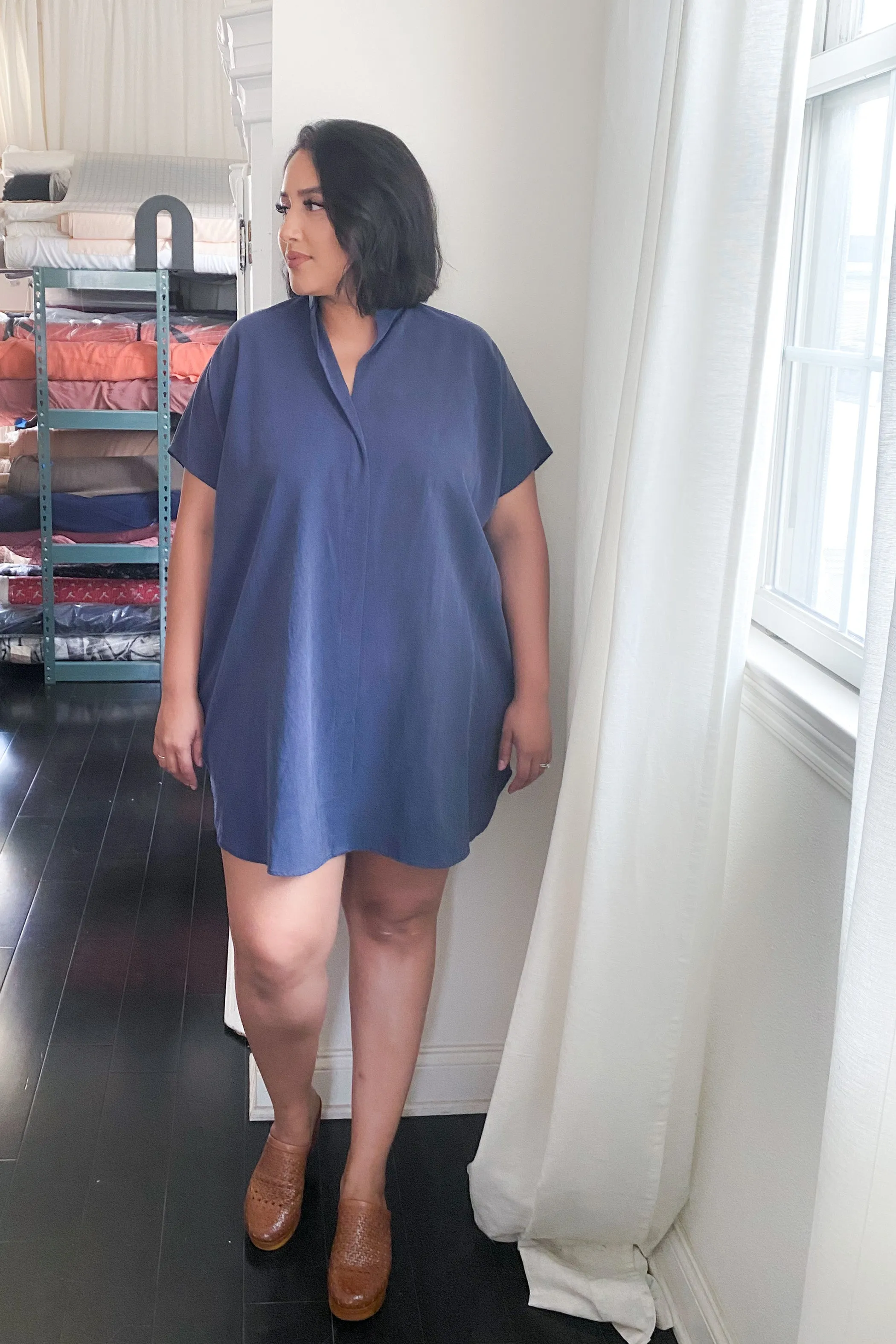 Shirt Dress in Indigo Tencel