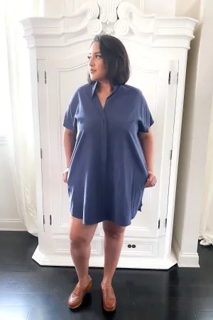 Shirt Dress in Indigo Tencel