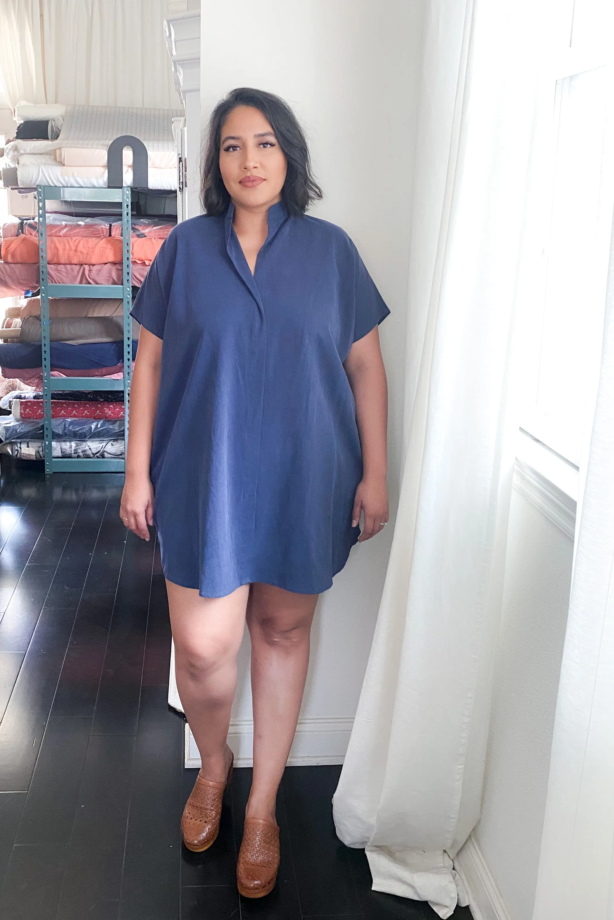 Shirt Dress in Indigo Tencel