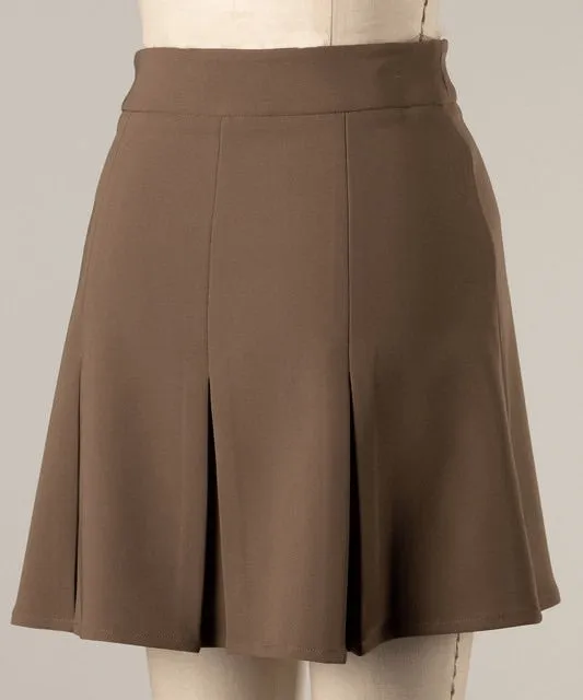 Side Buckle Pleated Skirt