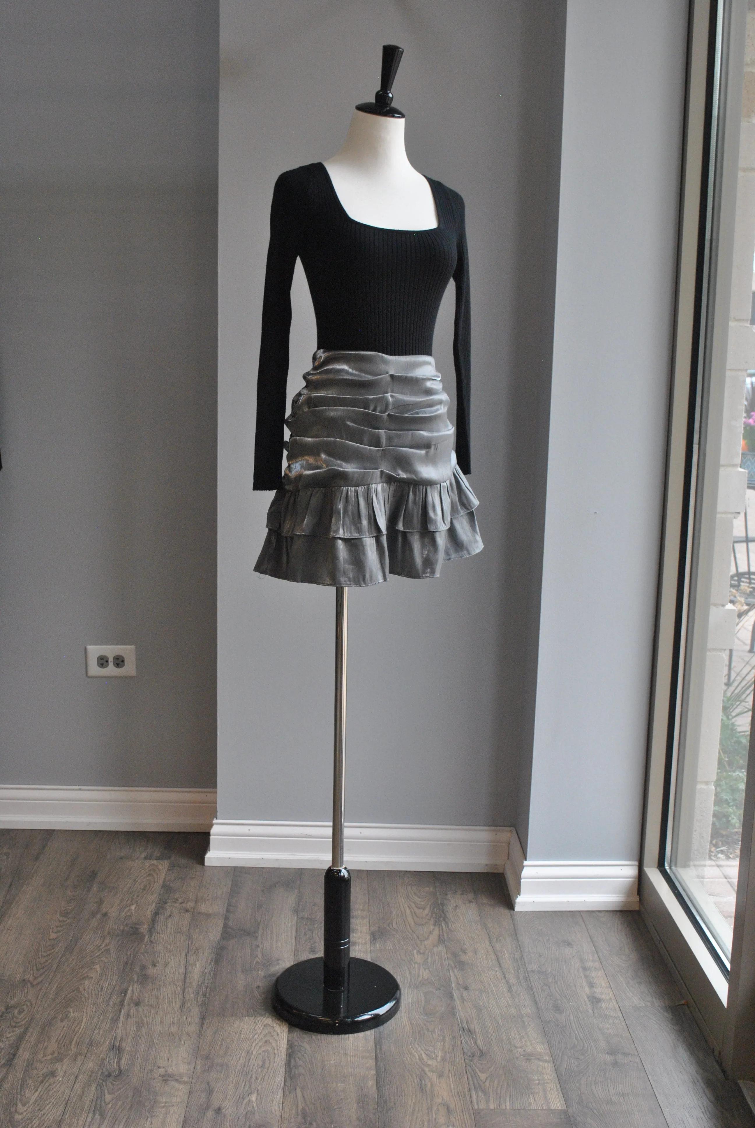 SILVER MINI SKIRT