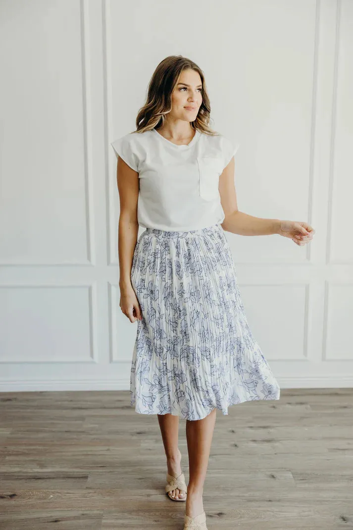 Skirt in Periwinkle Stencil