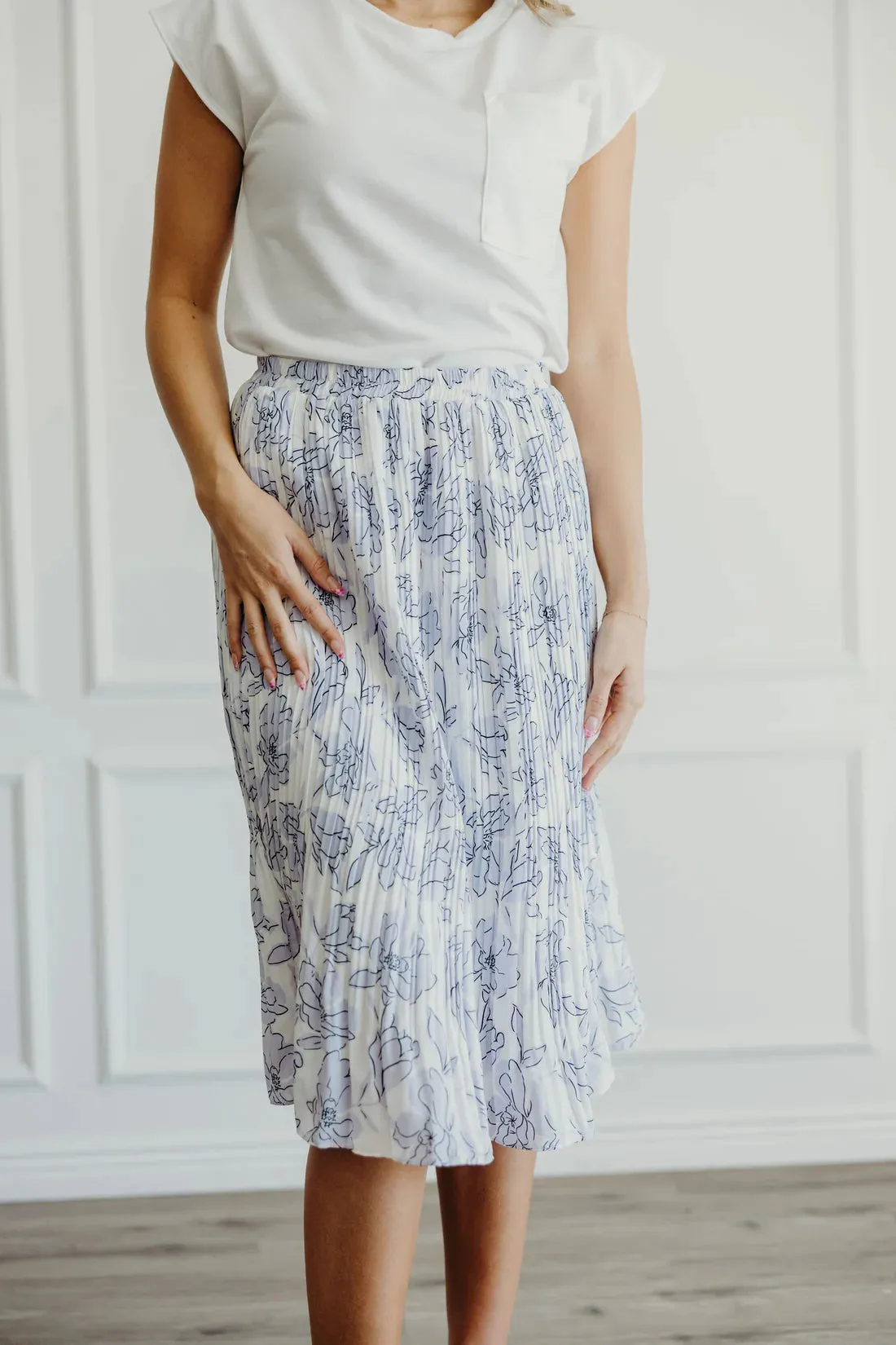 Skirt in Periwinkle Stencil