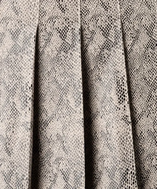 Snake Print Pleated Skirt
