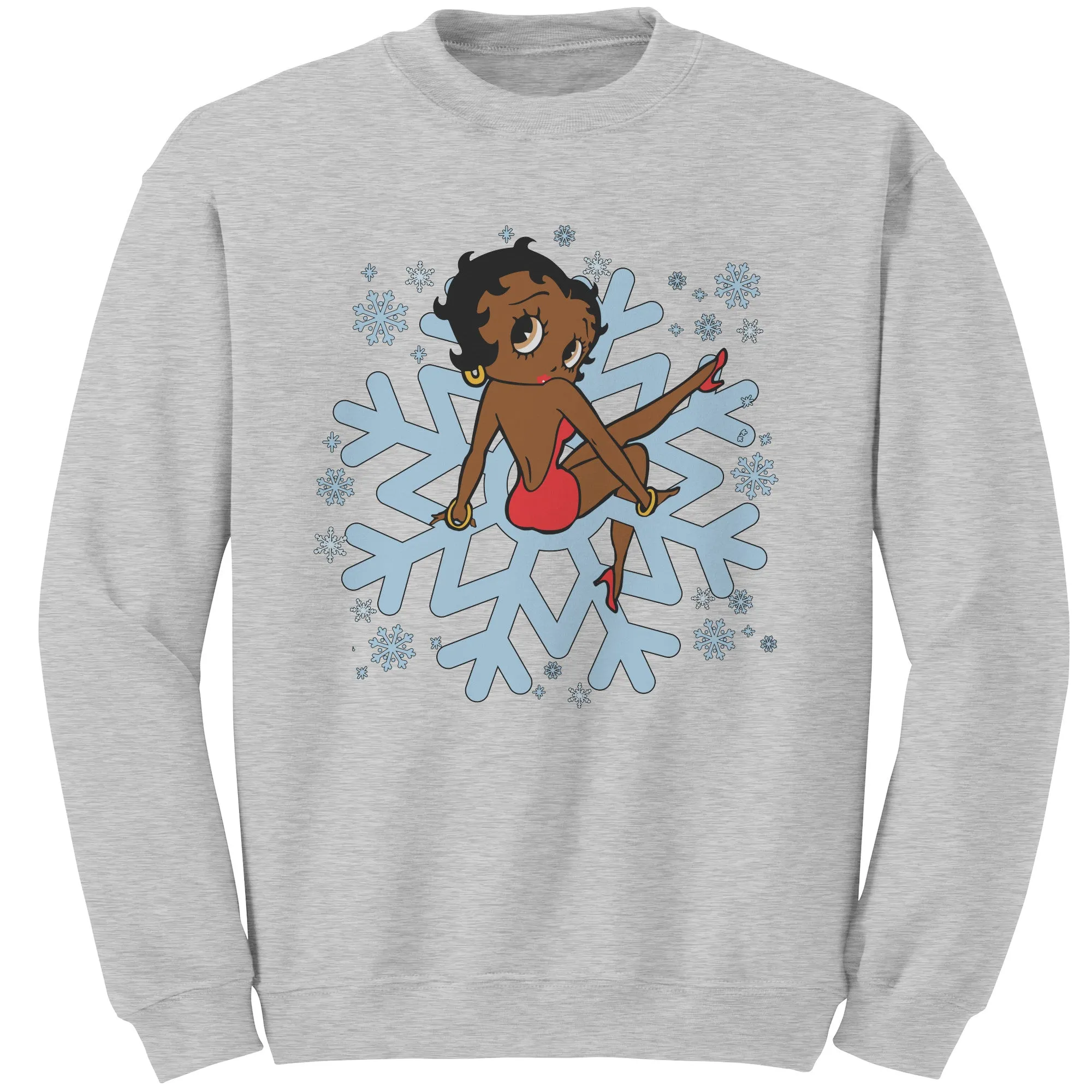 Snowflakes Sweatshirt, Betty Boop Womens Sweatshirt Gift, Snowflake Christmas Sweatshirt Betty Boop Shirt Sweater For Christmas Gift For Her