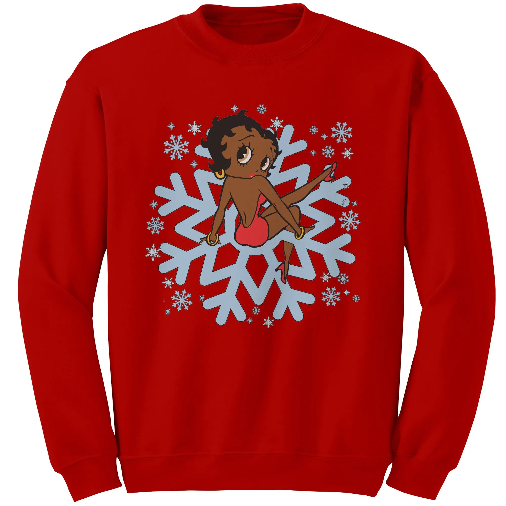 Snowflakes Sweatshirt, Betty Boop Womens Sweatshirt Gift, Snowflake Christmas Sweatshirt Betty Boop Shirt Sweater For Christmas Gift For Her