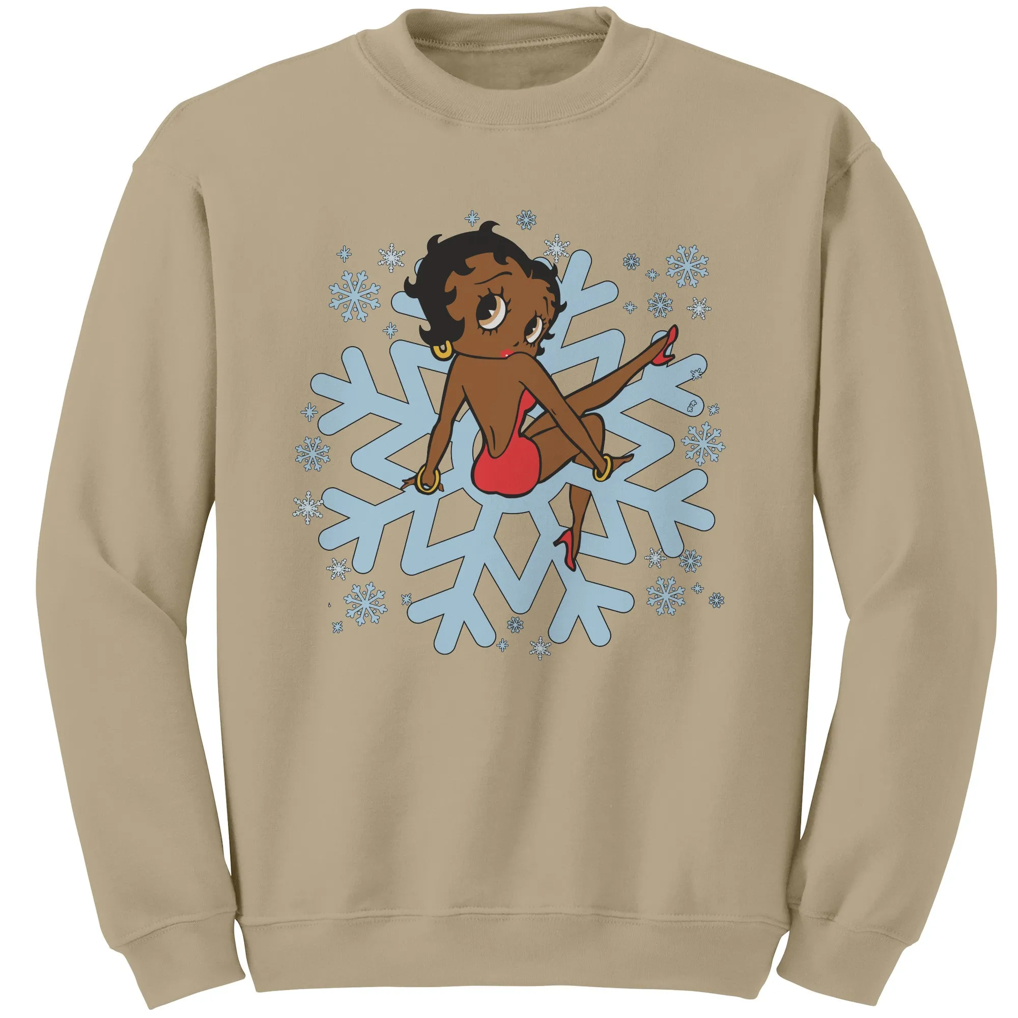 Snowflakes Sweatshirt, Betty Boop Womens Sweatshirt Gift, Snowflake Christmas Sweatshirt Betty Boop Shirt Sweater For Christmas Gift For Her