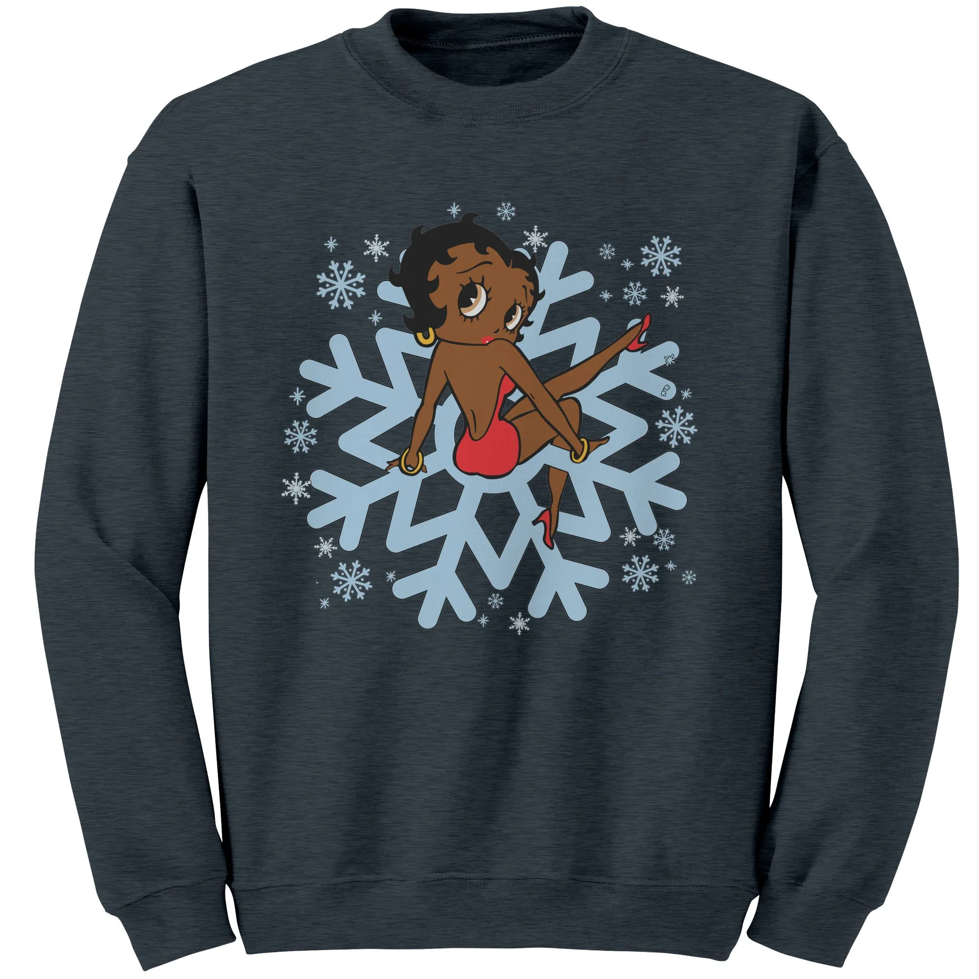 Snowflakes Sweatshirt, Betty Boop Womens Sweatshirt Gift, Snowflake Christmas Sweatshirt Betty Boop Shirt Sweater For Christmas Gift For Her