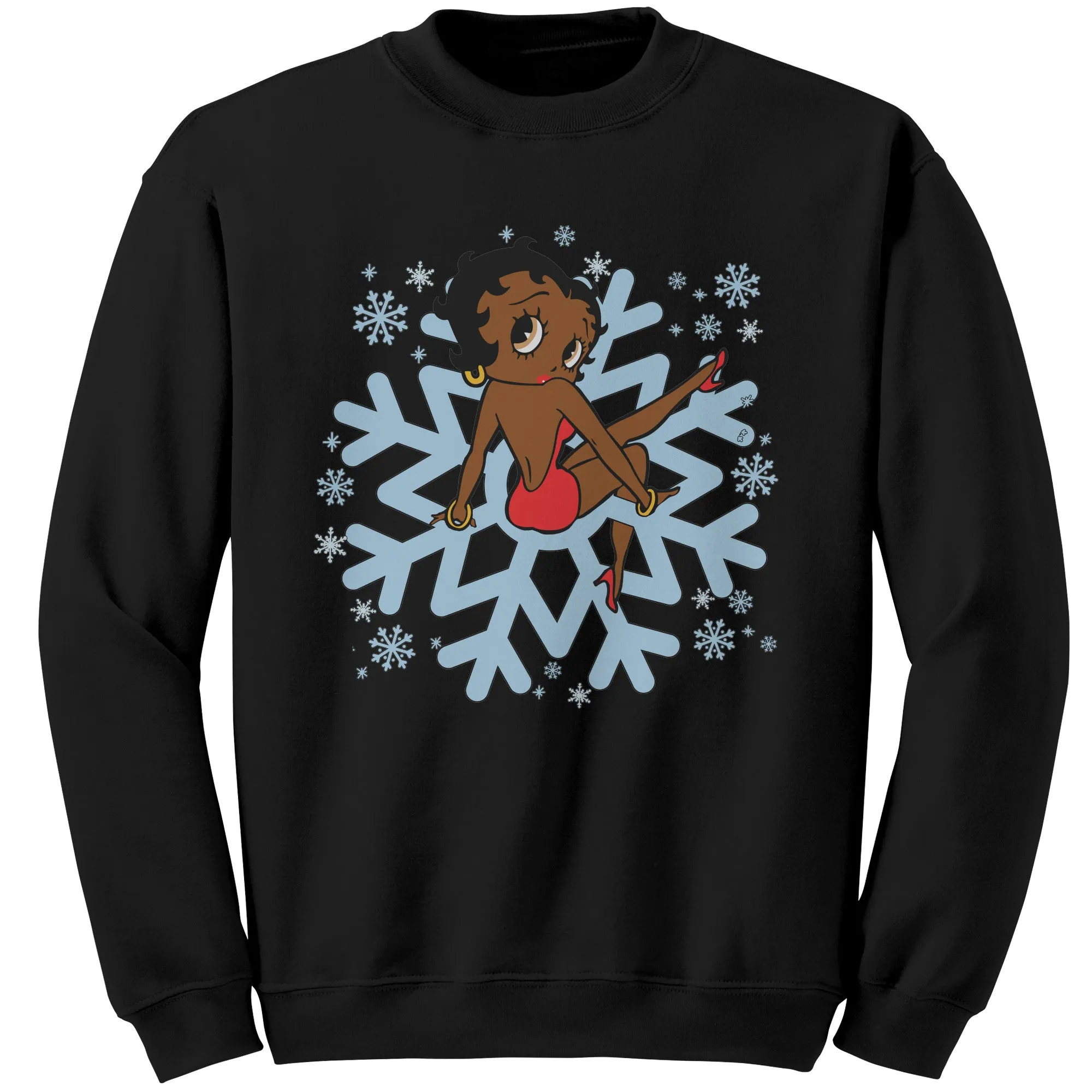 Snowflakes Sweatshirt, Betty Boop Womens Sweatshirt Gift, Snowflake Christmas Sweatshirt Betty Boop Shirt Sweater For Christmas Gift For Her